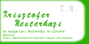 krisztofer mesterhazi business card