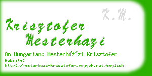 krisztofer mesterhazi business card